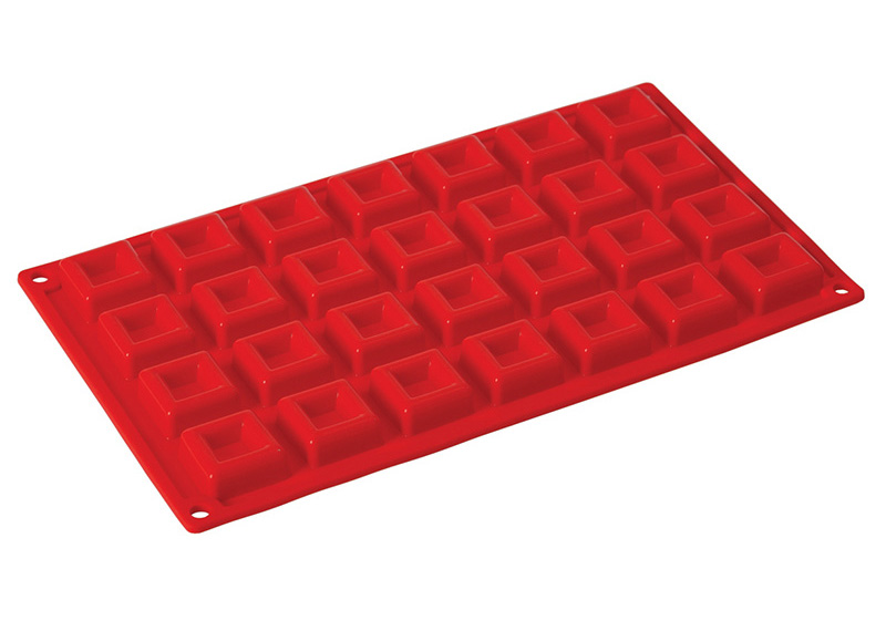 MOLDE SILICONA ROJO 175x300 FORMAFLEX FR075 MICRO SAVARIN CUADRADO 9.5ML