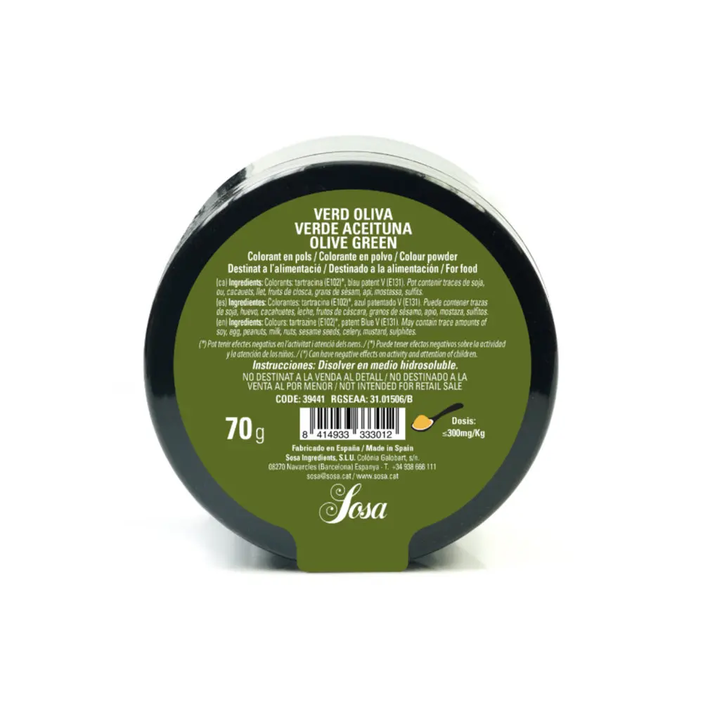 COLORANTE HIDRO VERDE OLIVA 70G SOSA