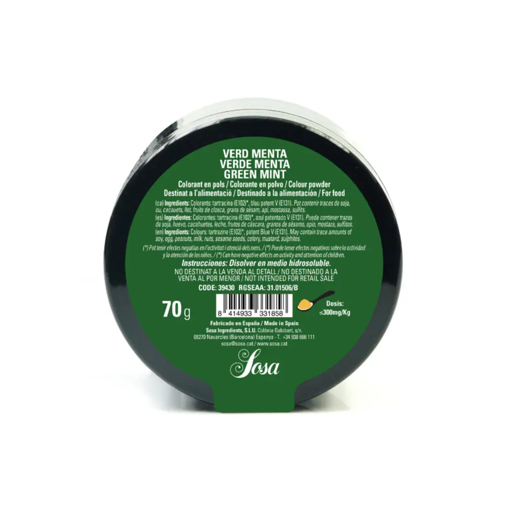COLORANTE HIDRO VERDE MENTA 70G SOSA