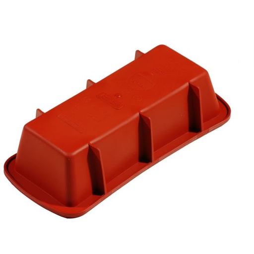 [PAV-FRT106] MOLDE SILICONA TORTA RECTANGULAR ROJO FRT106
