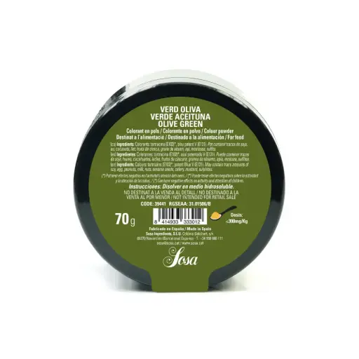 [SOS-39441] COLORANTE HIDRO VERDE OLIVA 70G SOSA