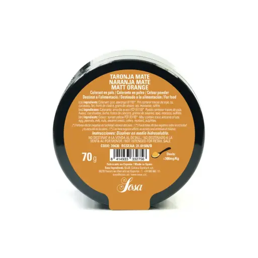 [SOS-39436] COLORANTE HIDRO NARANJA MATE 70GR. SOSA