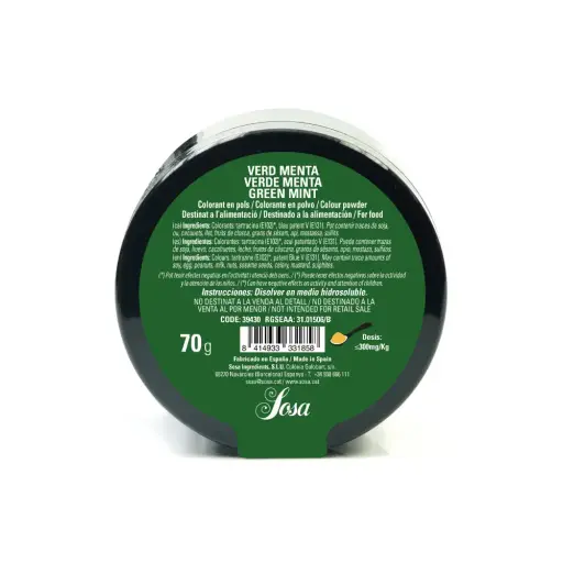 [SOS-39430] COLORANTE HIDRO VERDE MENTA 70G SOSA
